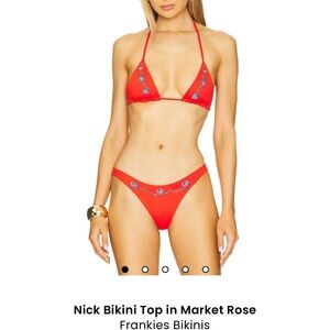 Frankie's Bikinis Nick Bikini Top and Bottom in Market Rose